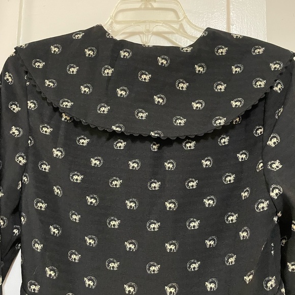 Whistles Black Long Sleeve Izzy Horseshoe Dress with horses size 6 - Picture 9 of 12